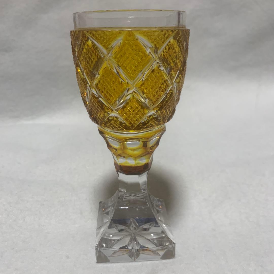 薩摩切子　脚付杯訳あり