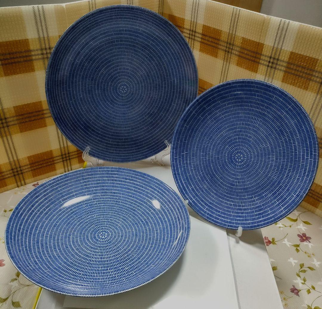 5652#1206【旧ロゴ】アラビア 24hアベック ブルー (大皿2&中皿1)