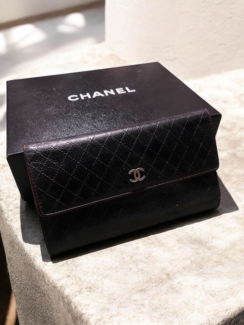CHANEL シャネル 長財布 ビコローレ フラップウォレット ブラック