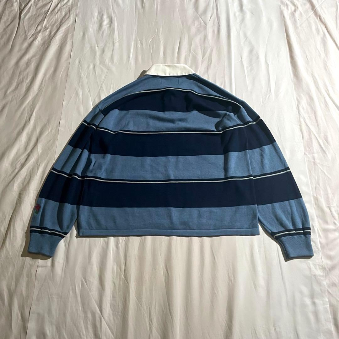 新品【レフトアローン】 ボーダー ニット ポロシャツ 希少 stussy