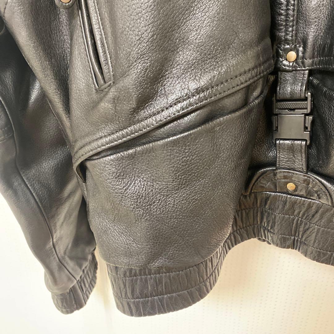 【牛革】KADOYA レザー ライダースジャケット 黒 L ニューコンセプター