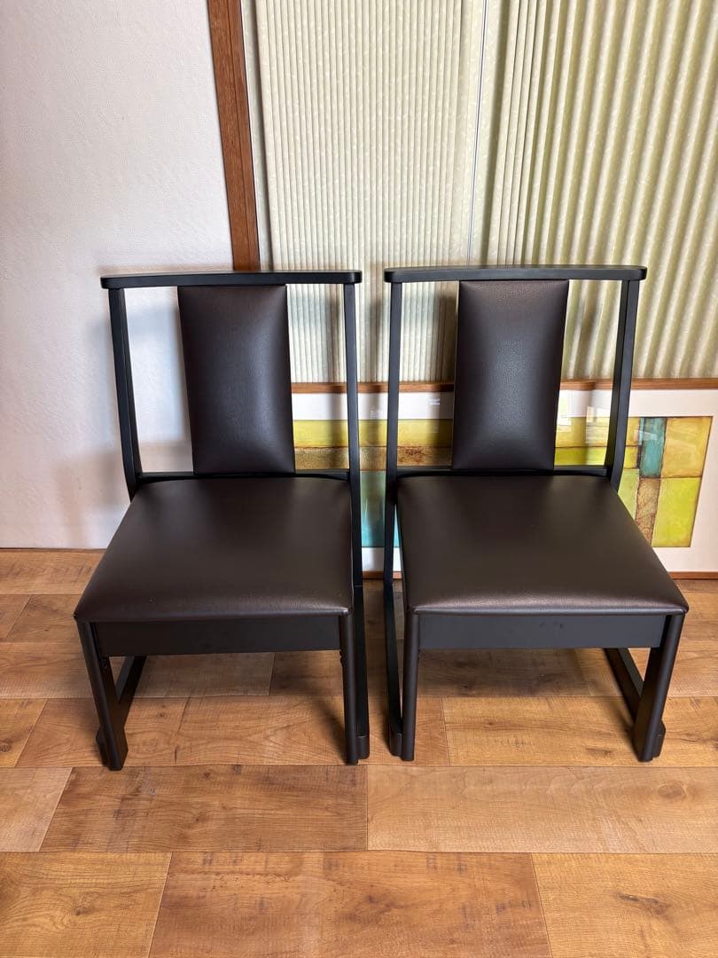 No3 木曽　本山漆器　ダイニングチェア2脚　業務用　低めの　和室にも