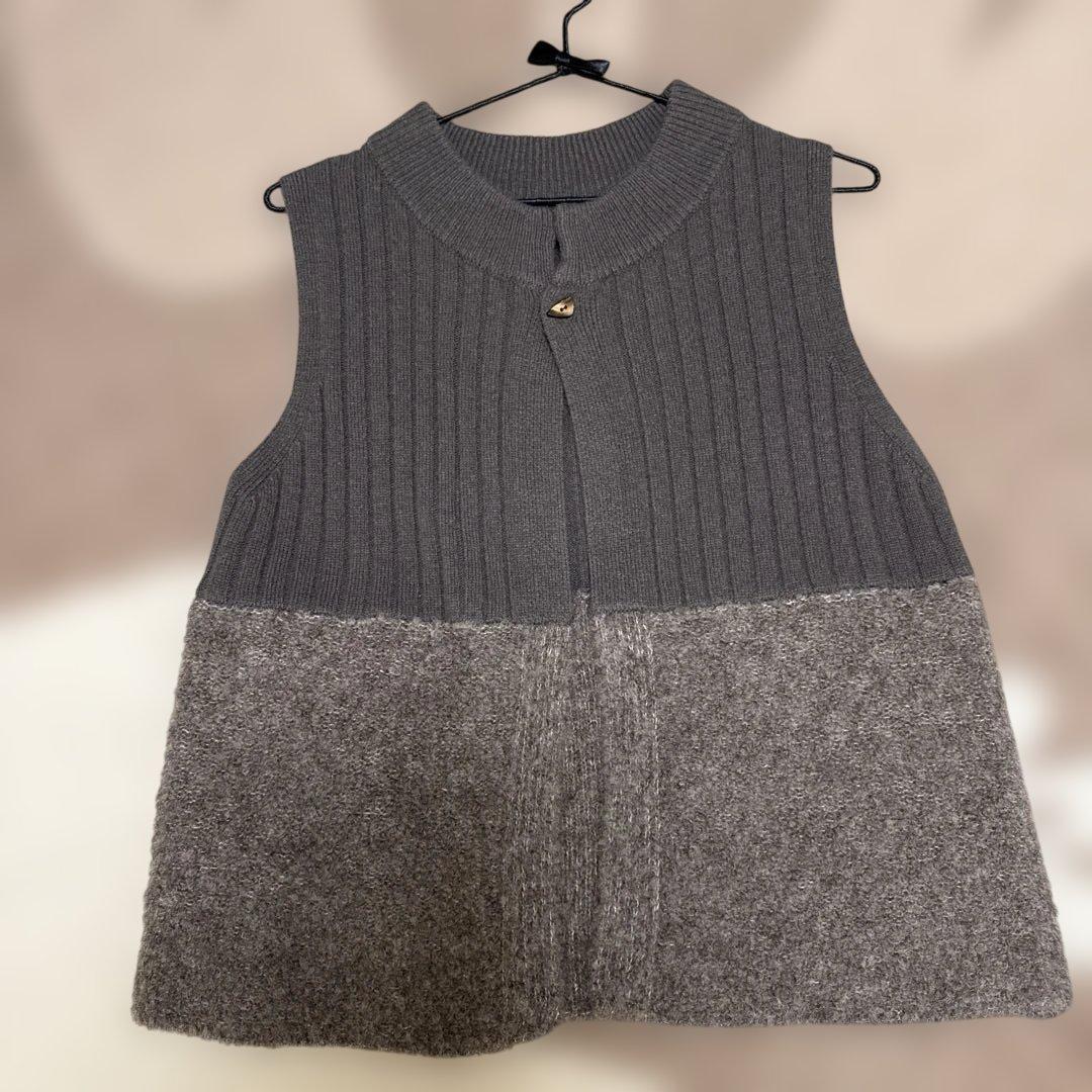 パラスパレス 美品2024年ニットベスト ブラウン サイズ0