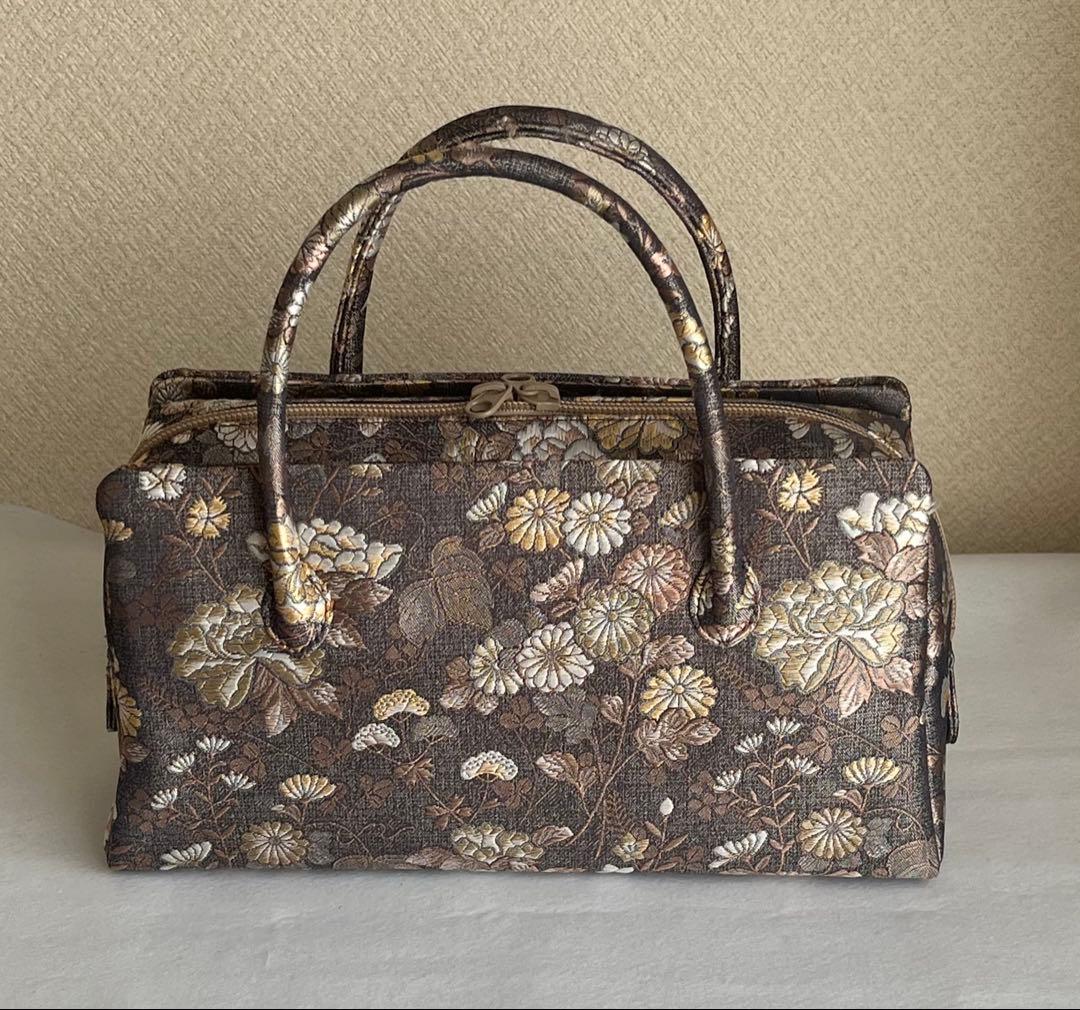 西陣織利休バッグ　正絹帯地使用