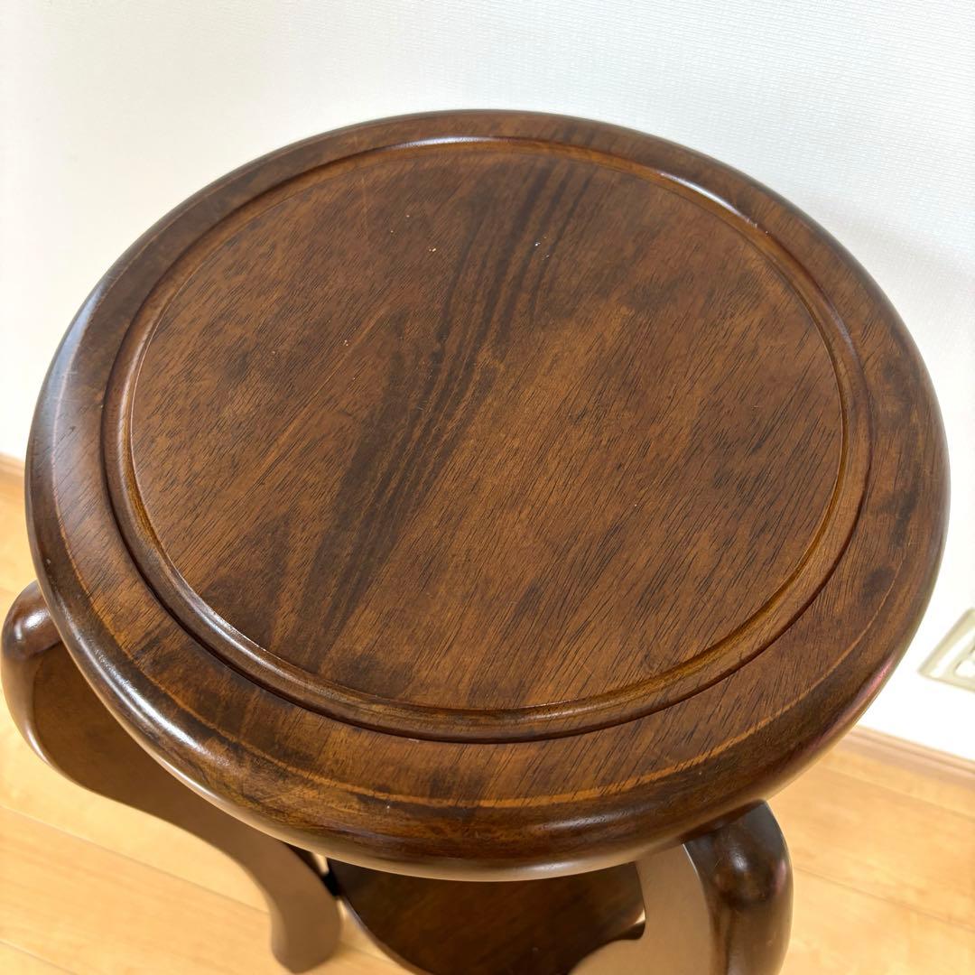 アンティーク 天然木 花台 サイドテーブル コンソールテーブル 飾り台 猫脚