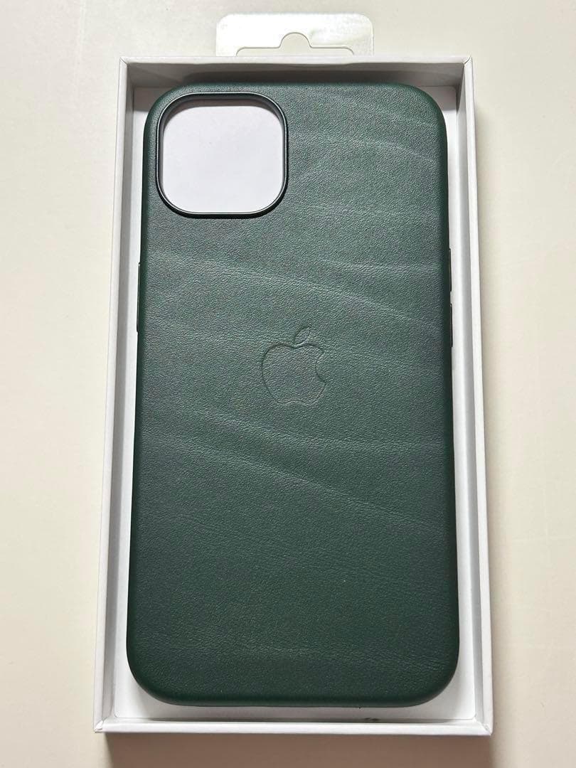 【新品】純正 iPhone 13 レザーケース・セコイアグリーン①