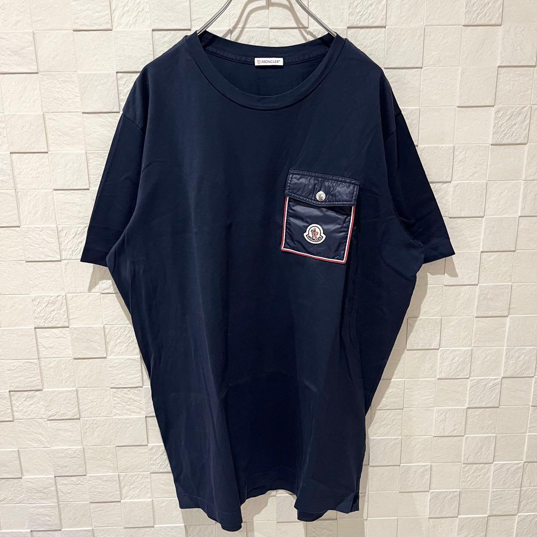 【美品/XL!!】モンクレール　tシャツ ナイロンポケット　オーバーサイズ
