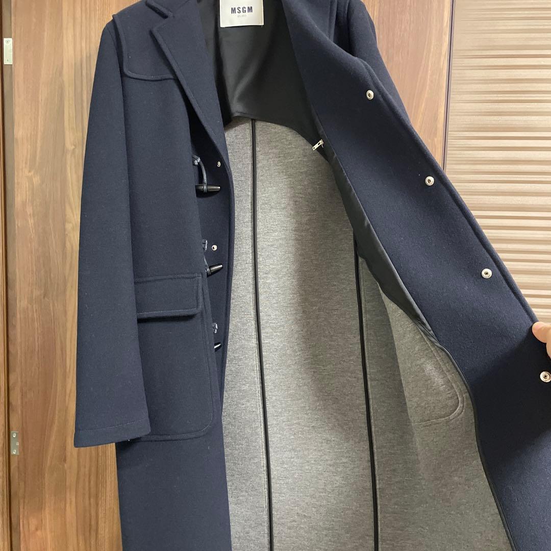 MSGM ネイビー ダッフルコート ウール