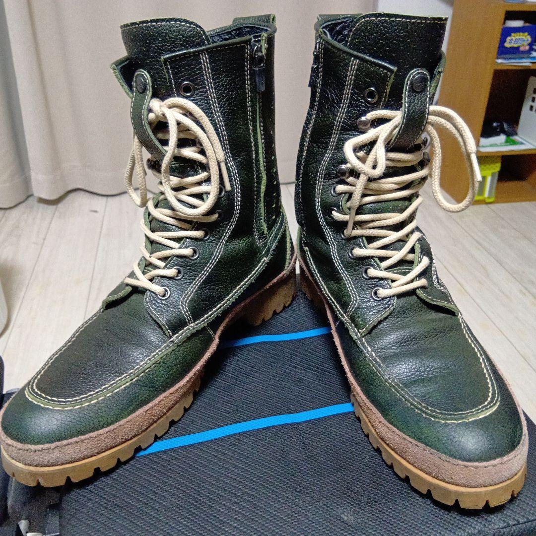 クシタニ モカシンブーツ グリーン メッシュ 26センチ