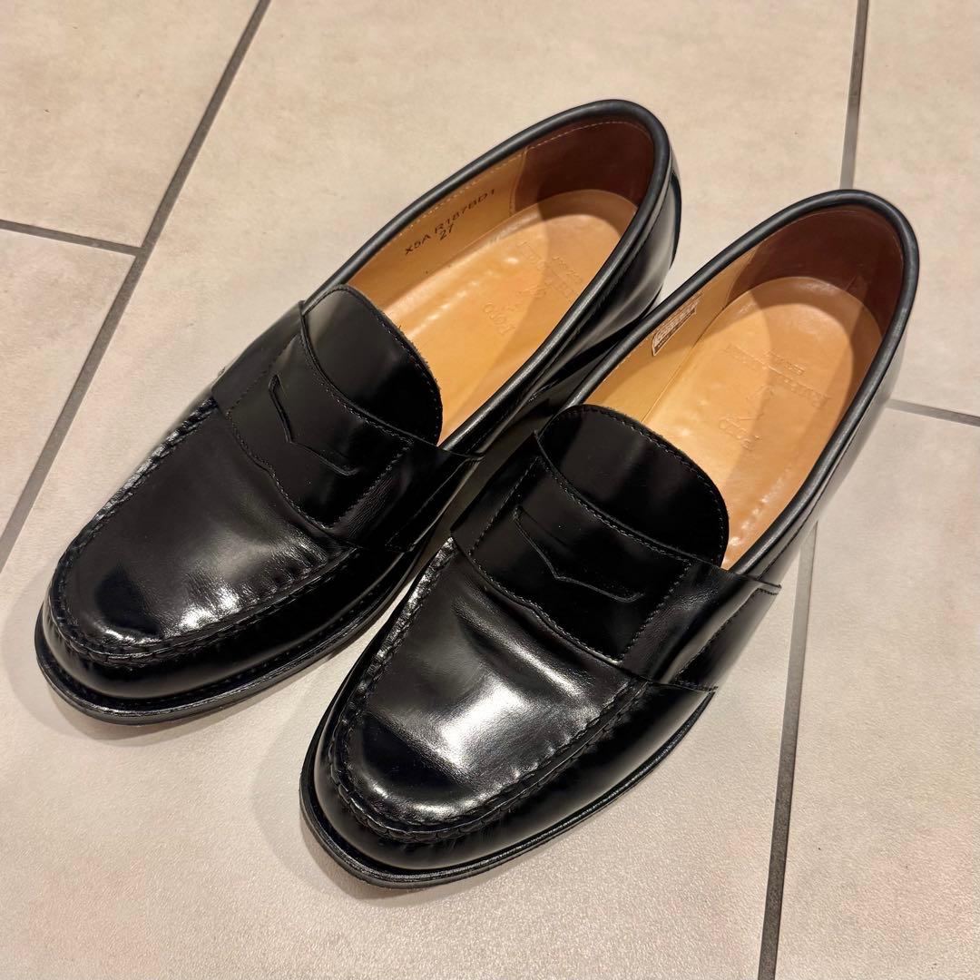 中古 POLO RALPH LAUREN 黒 レザー ローファー ラルフローレン