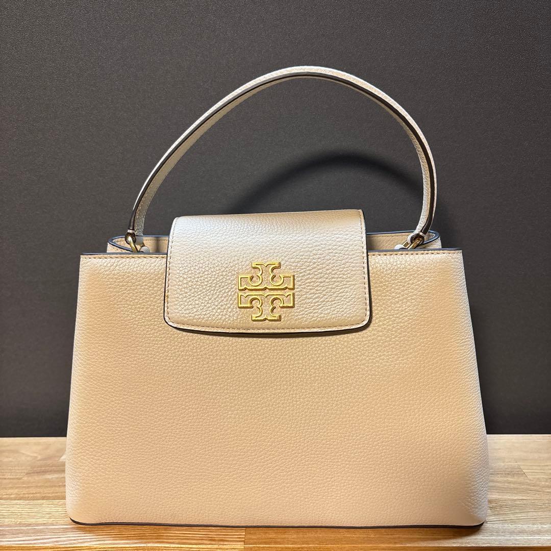 Tory Burch ベージュレザー トートバッグ