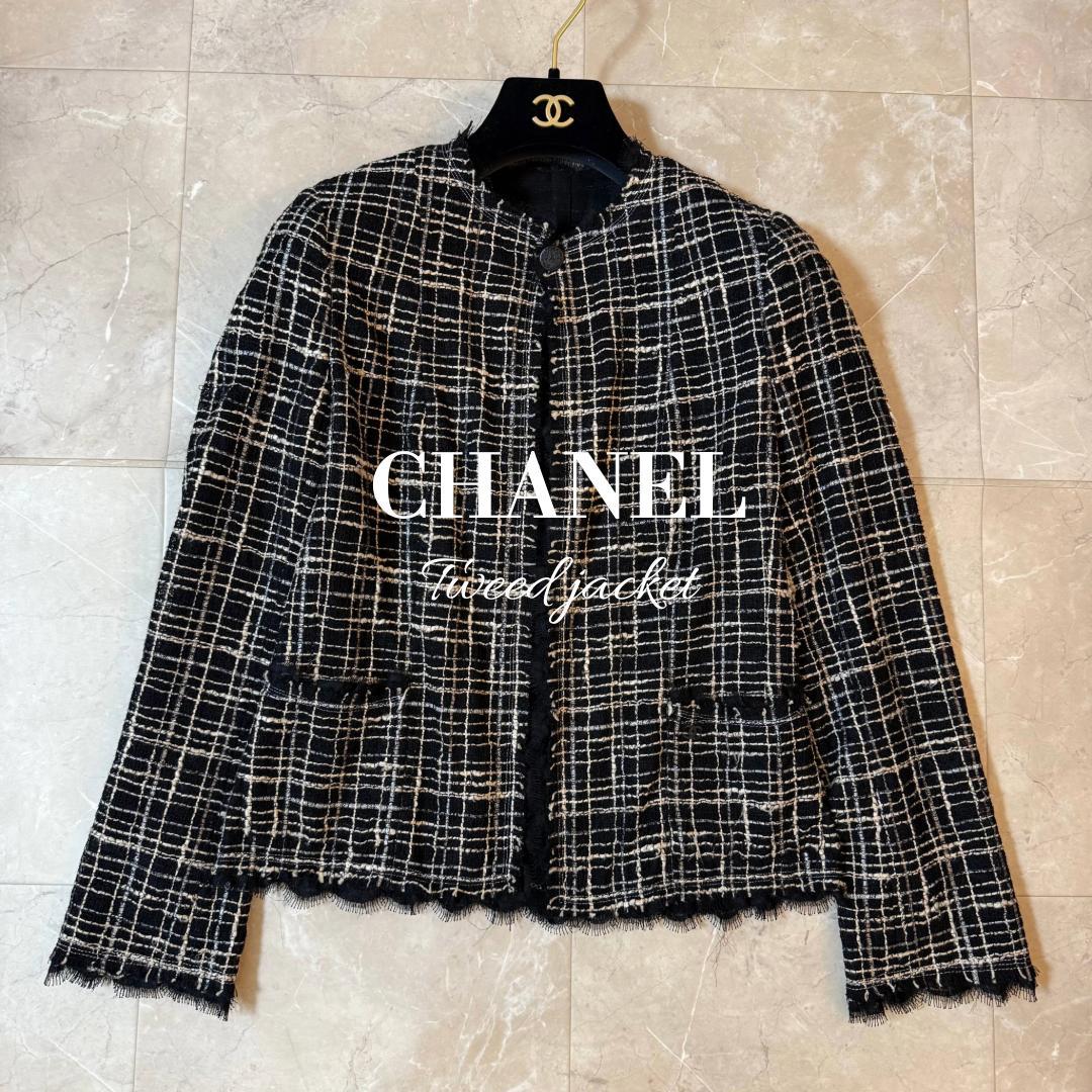 CHANEL ツイードジャケット ラメツイード レース 36