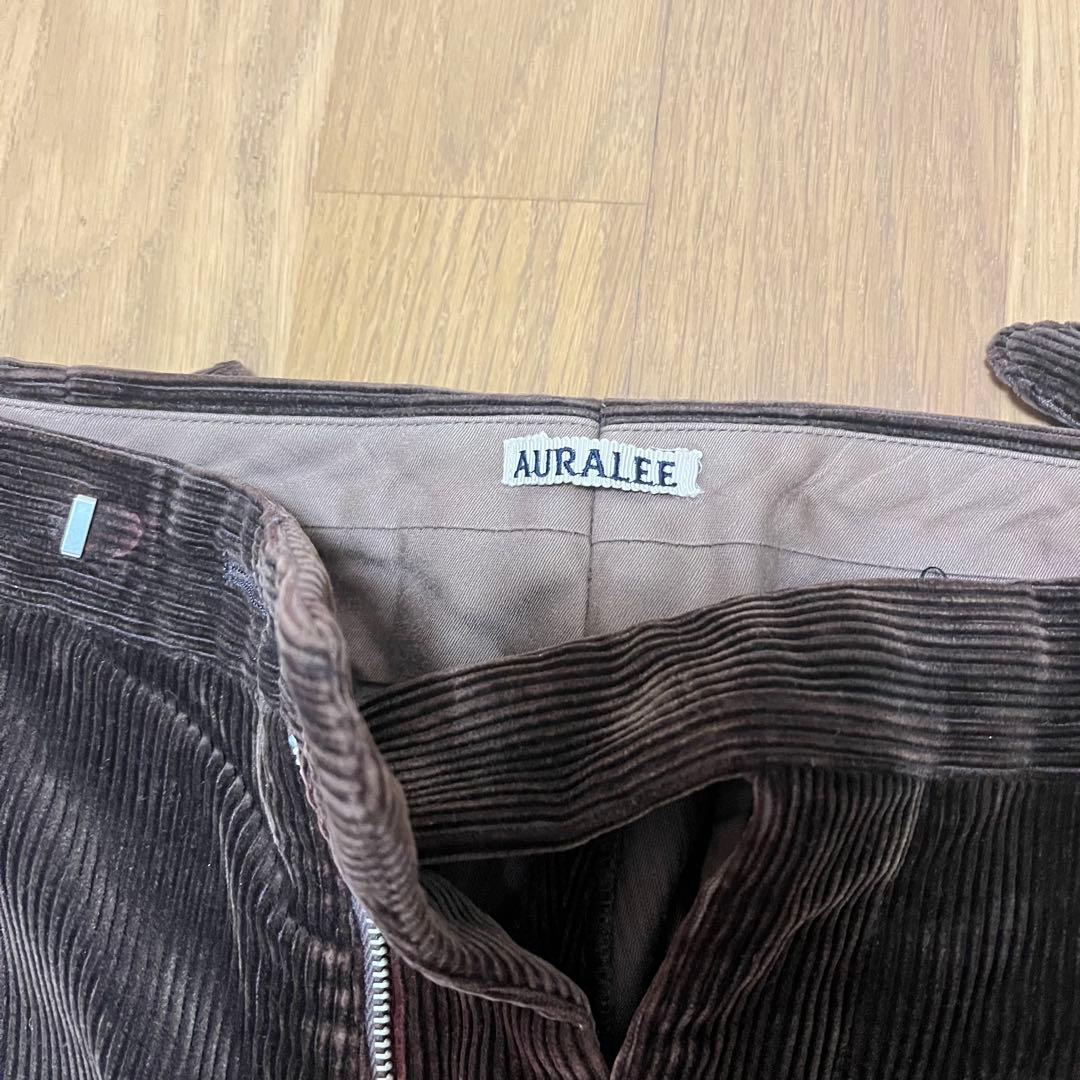 パンツ auralee washed corduroy tapered slacks