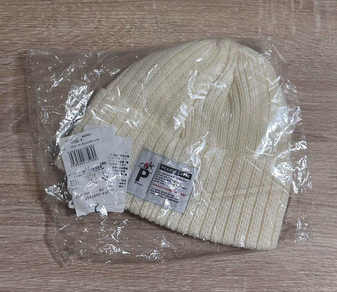 PEARLY GATES スヌーピー ニット帽 オフホワイト