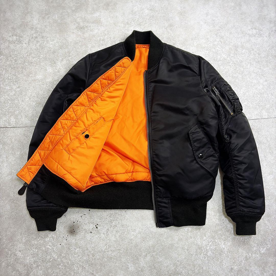 【美品】ALPHA アルファ MA-1 フライトジャケット サイズM ブラック