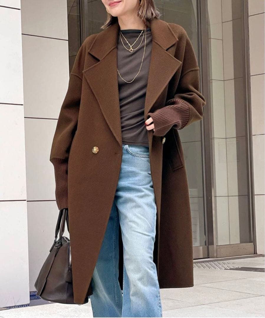 ★美品★ 【LOU ANDREA/ルーアンドレア】 RIB WOOL COAT