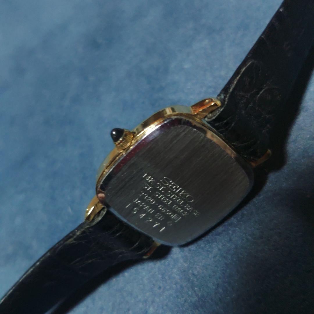 セイコー　エクセリーヌ　14K　稼働　レディース　クロコダイル