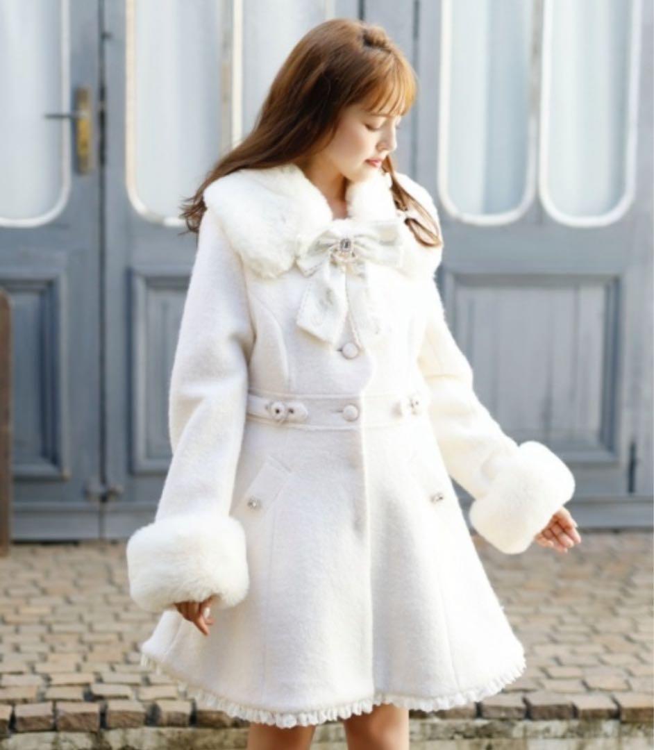 LIZLISA サイドハートバックルAラインコート ホワイト