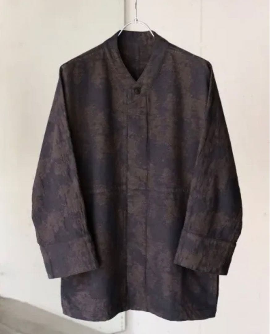 MITTAN　絹綿麻ジャガードジャケット 墨茶