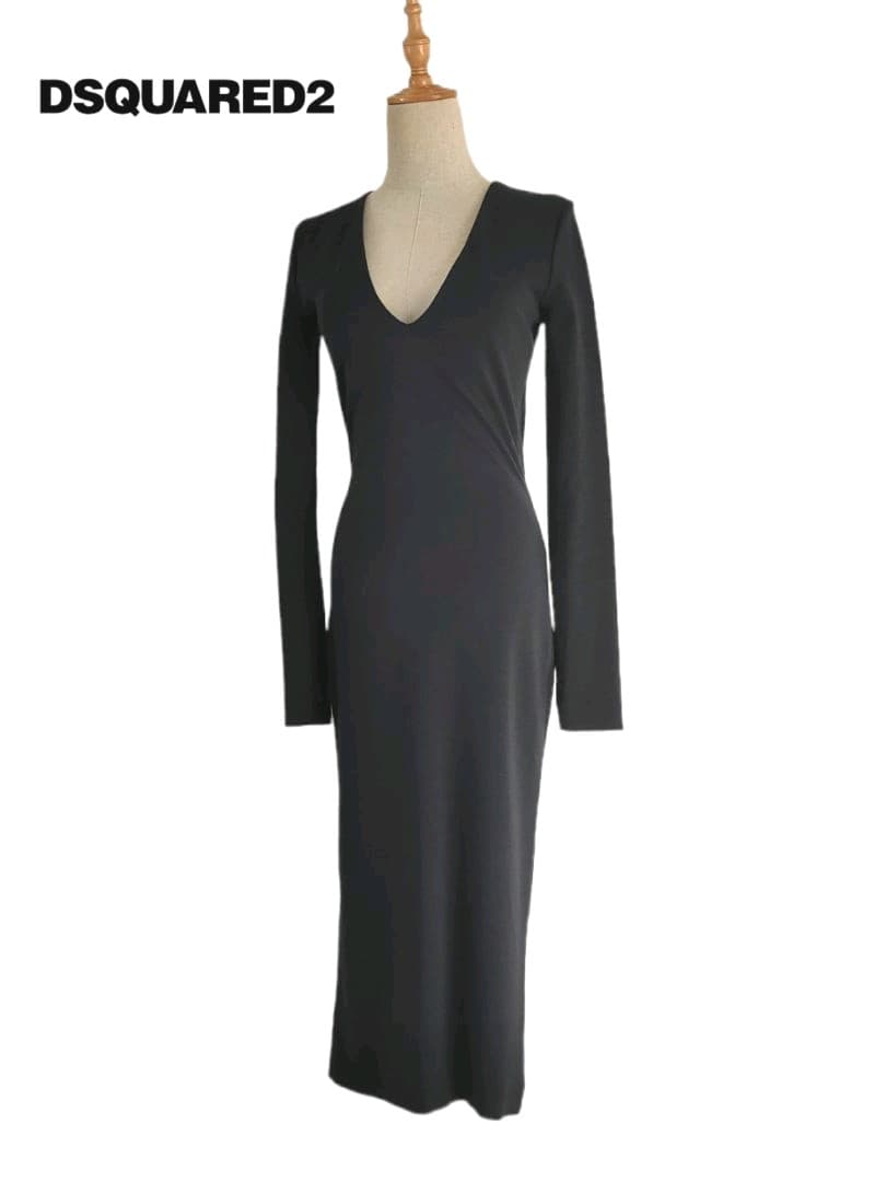 ★ ディースクエアード イタリア製 Vネック 羊毛 タイト ワンピース
