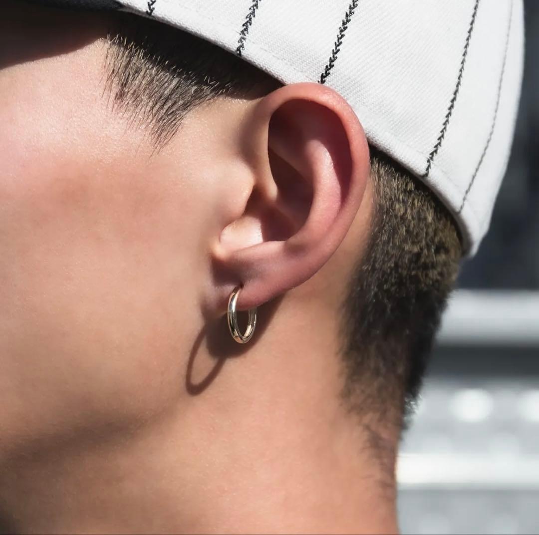 美品 AVALANCHE 10K イエローゴールド フープピアス 15mm