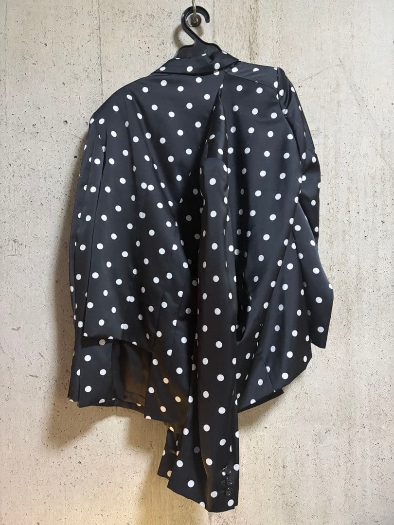 美品　24AW コムデギャルソン　ドット柄 黒4本袖　ジャケット