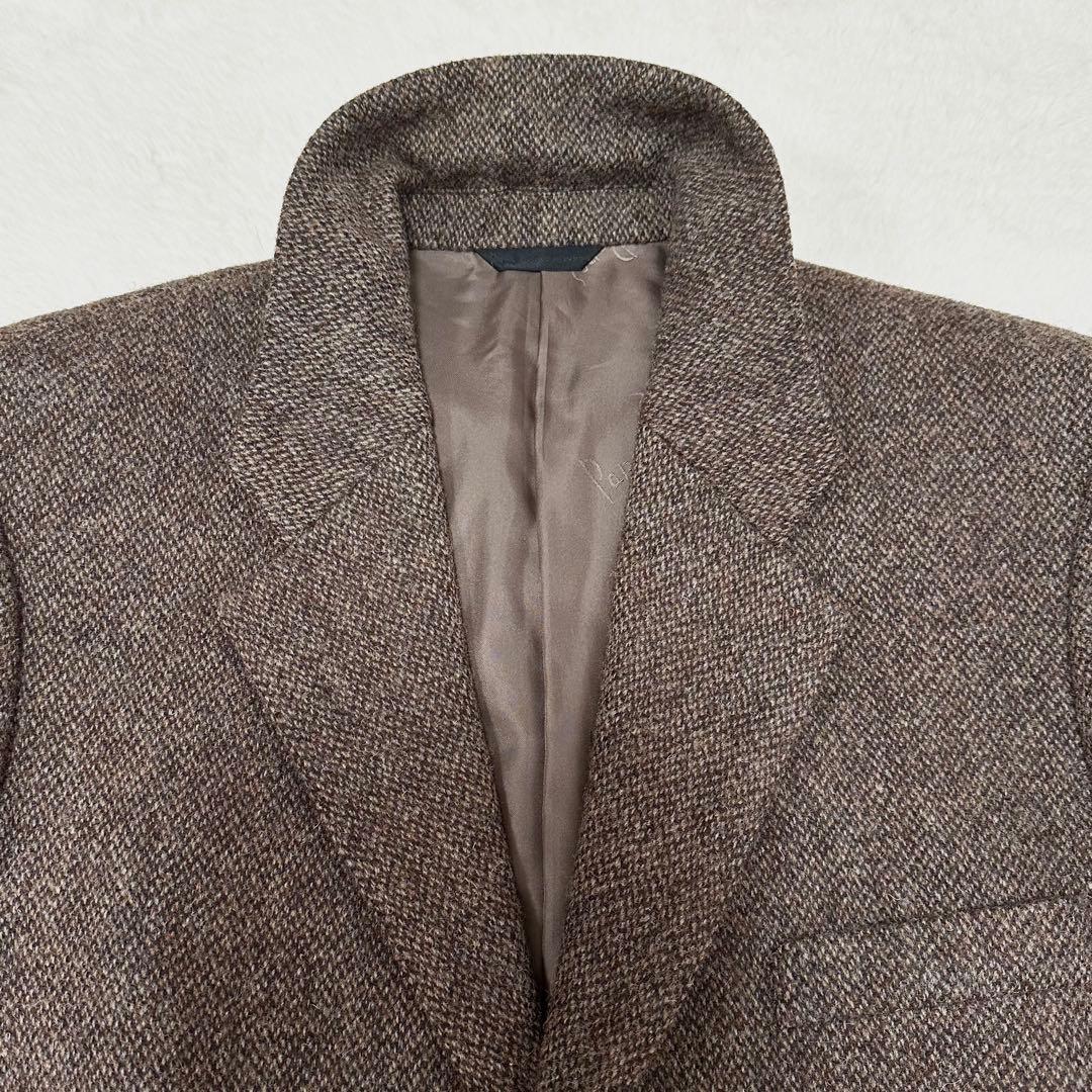 極美品✨パパス ハリスツイード テーラードジャケット ブラウン ツイード生地