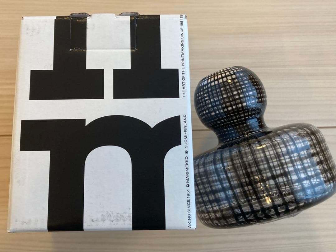 marimekko フラワーベース ブラック×クリア