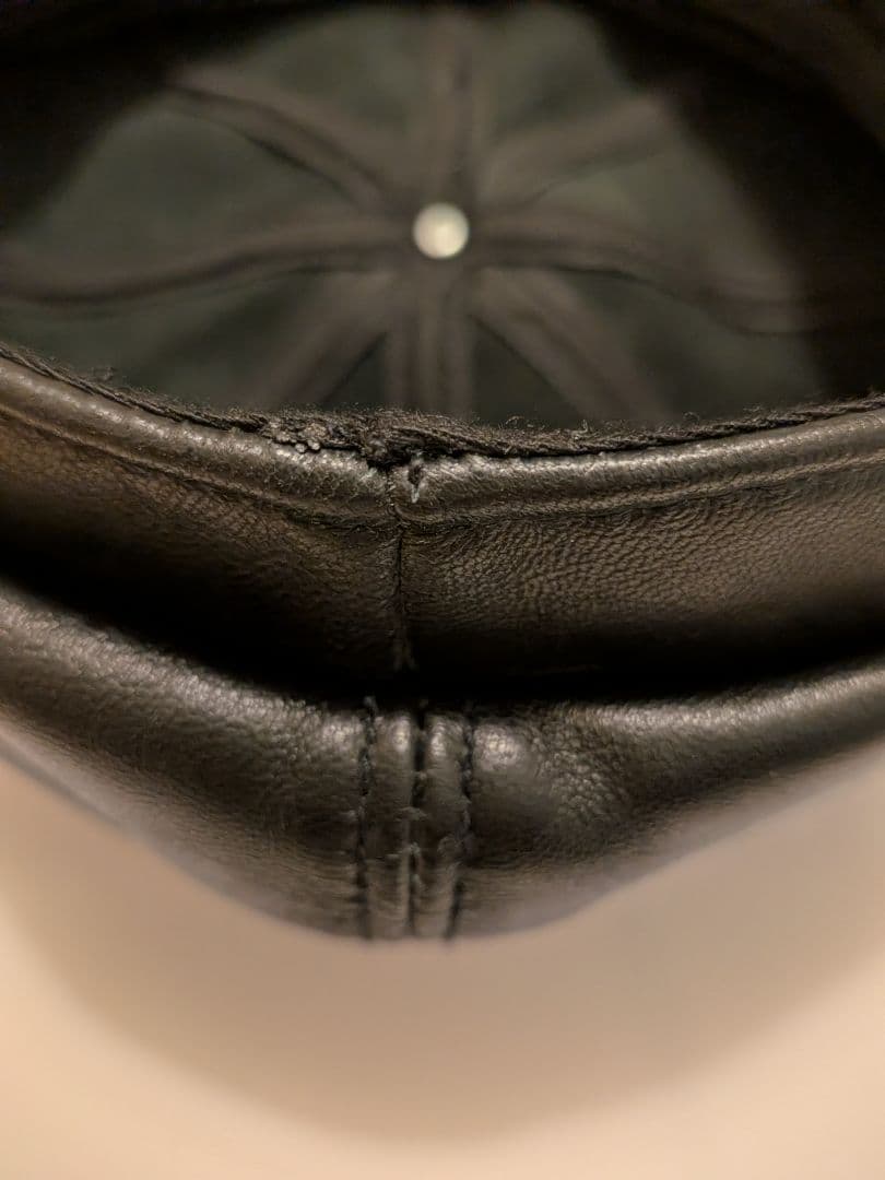 Schott　羊革　キャスケット　ベレー帽　黒　М　ショット　シープレザー　本革