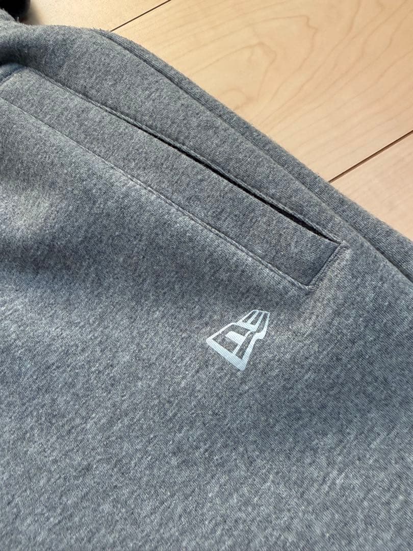 NEW ERAダンボールニット素材　グレー ジャージ上下セット フード付き