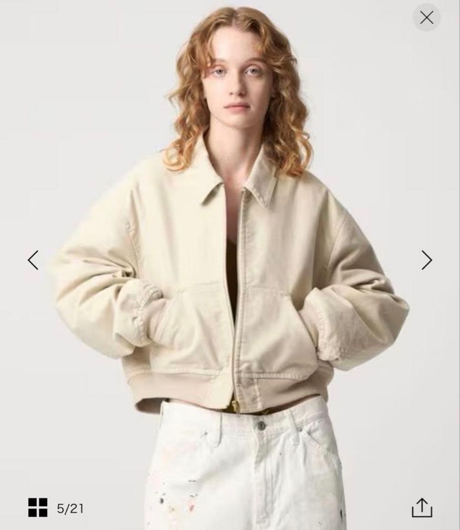 ６(ROKU) コットンピーチ ブルゾン