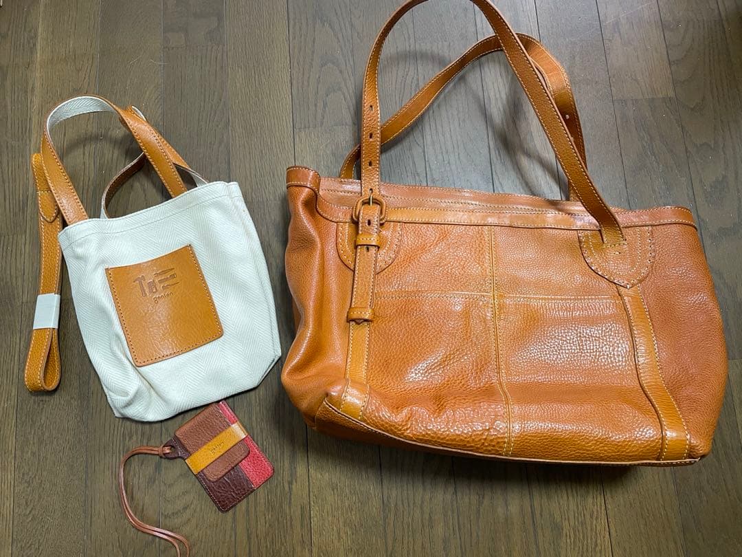 【新品】genten 牛側2wayバッグ、ミニバッグ、パスケースセット