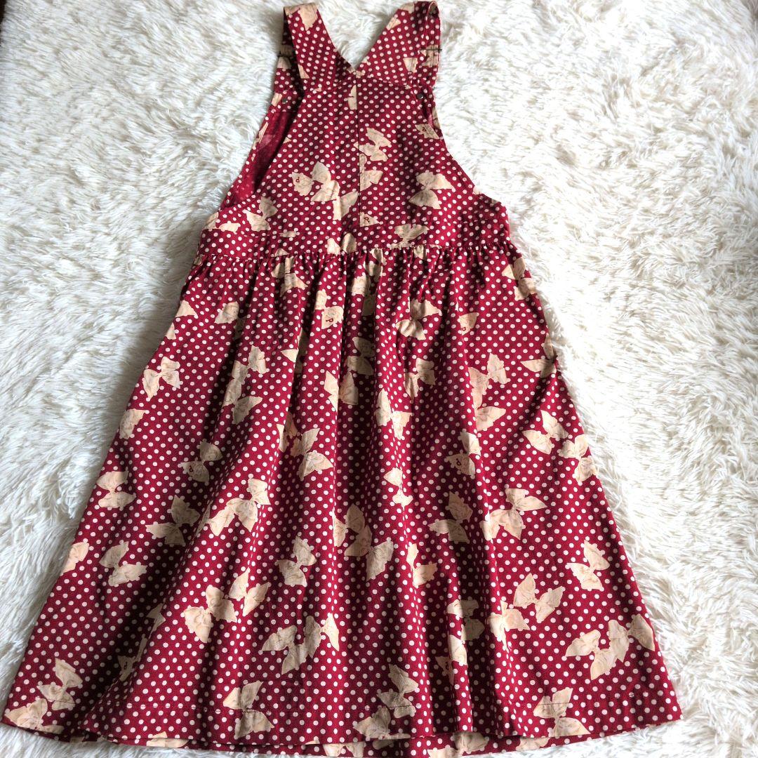 ピンクハウス　ジャンバースカートリボン PINK HOUSE 赤ドットサロペット