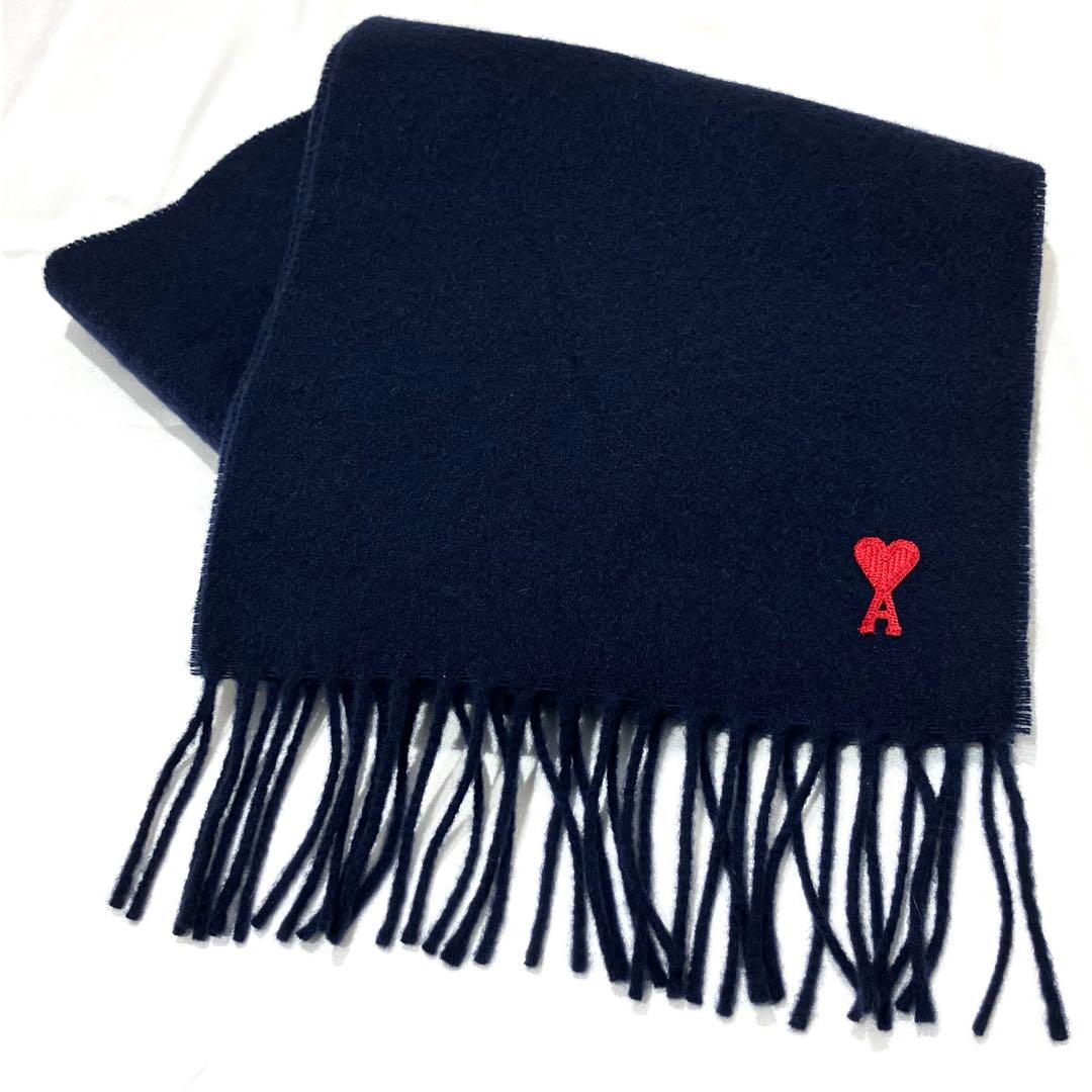 AMI PARIS アミパリス マフラー ネイビー 袋 新品 未使用