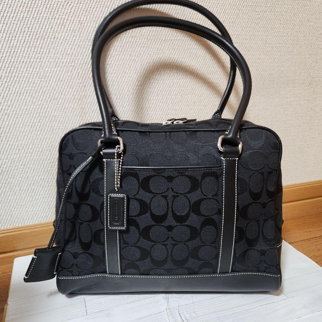 COACH　シグネチャー　キャンバス　ショルダーバッグ　黒　ブラック6097