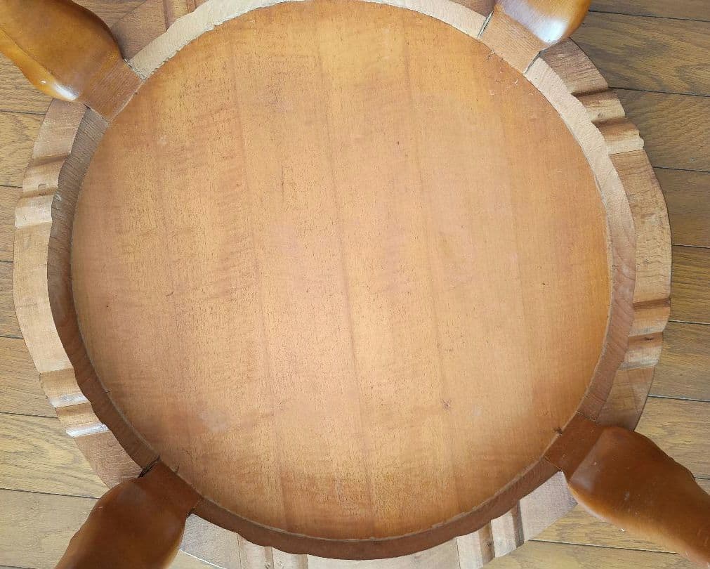 象嵌加工　イタリア製猫足　木製テーブル