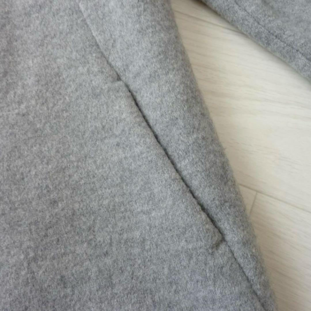 PICONE ピッコーネ ノーカラーウールコート 38 日本製 グレー 裏地総柄