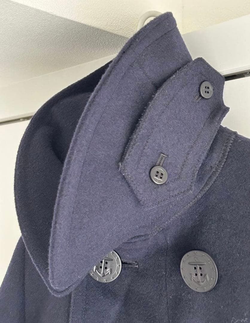 【美品】ANATOMICA ネイビー ウールピーコートロング