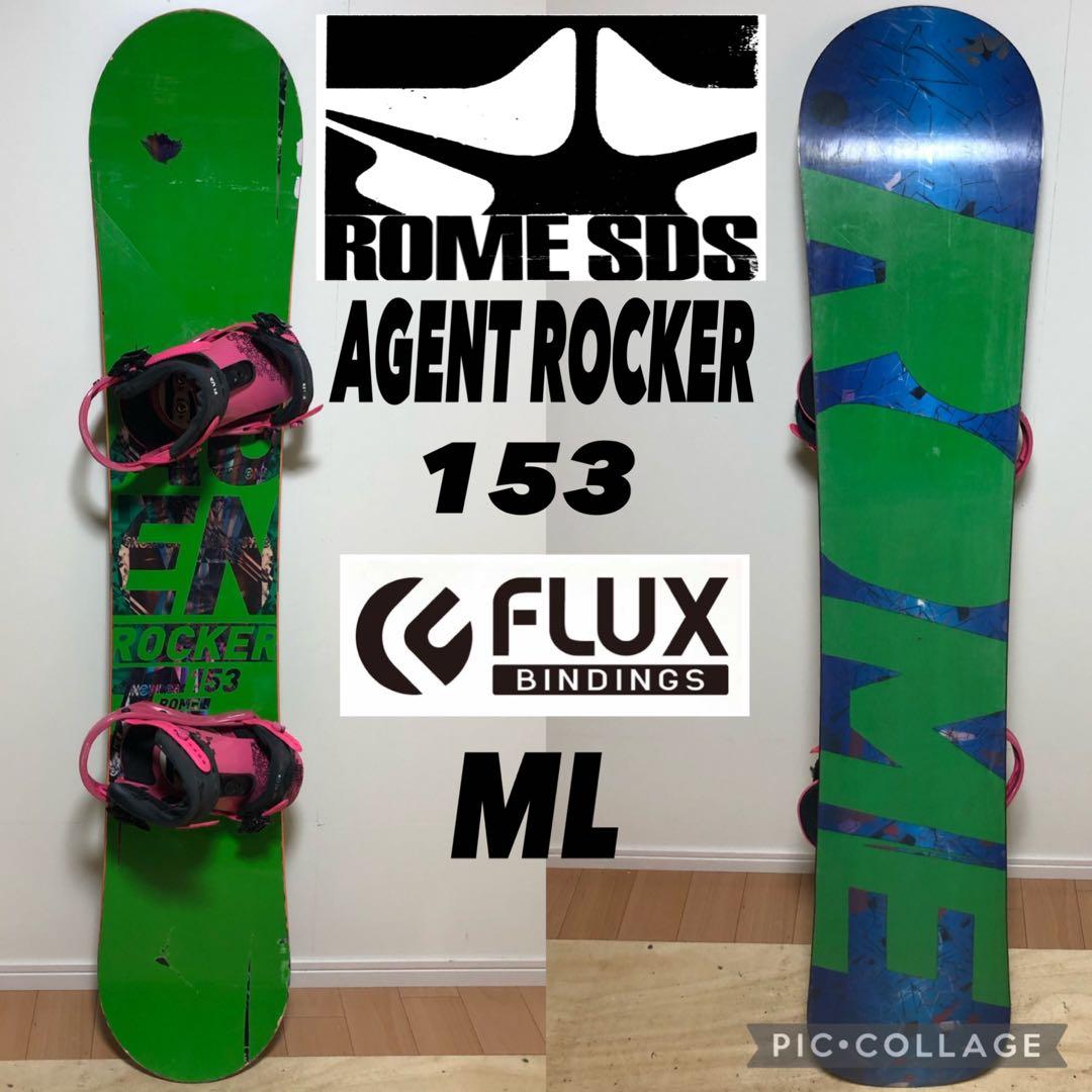 ROME スノーボード グラトリ スノボ ロッカーボード FLUX ビンディング