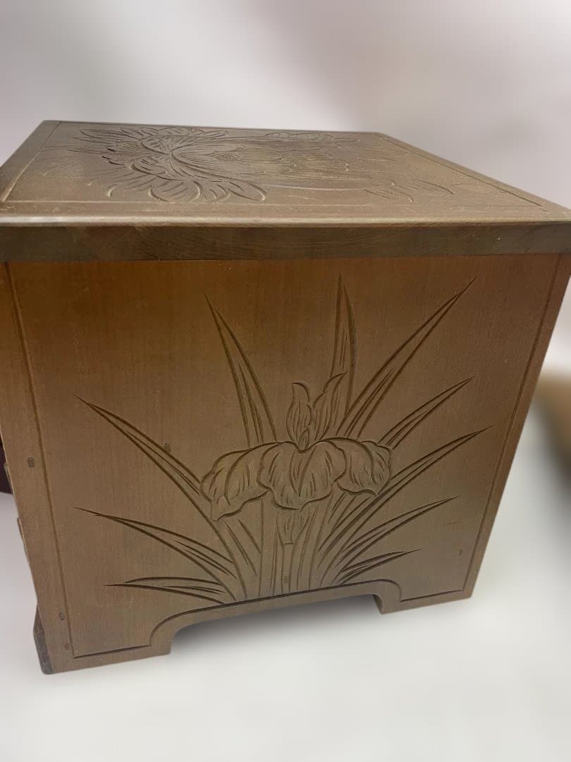 日光彫　スツール　サイドテーブル　花台　小物入れ　ミニテーブルセット