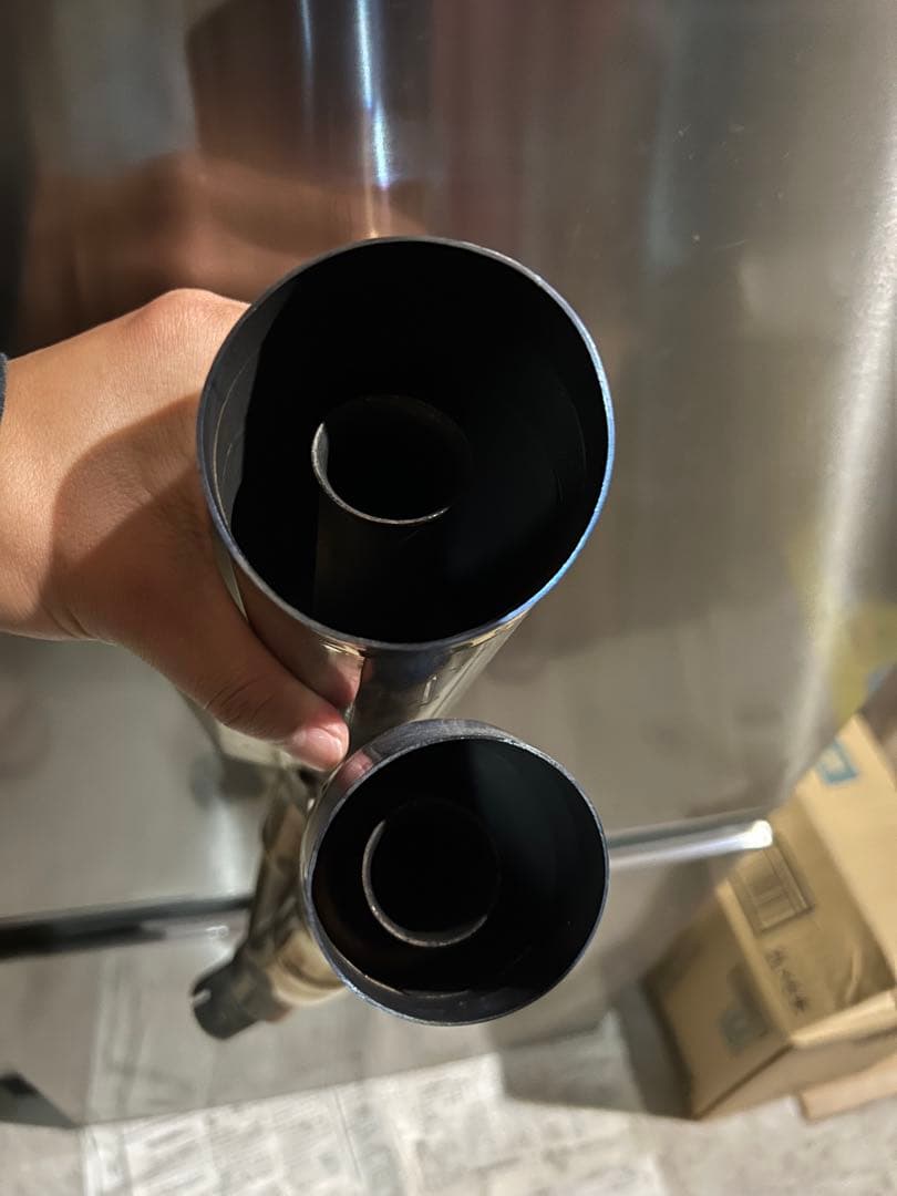 【希少】【良品】オーヴァーレーシング　ツインチタンメガホンスリップオンマフラー