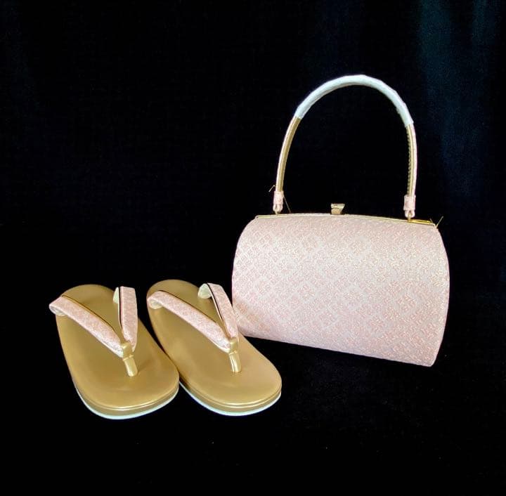 【新品】 草履バッグセット L寸 日本製　ピンクラメ