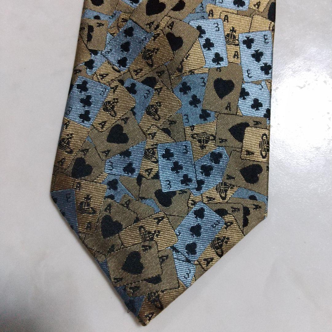 美品 Vivienne Westwoodイタリア製ヴィヴィアントランプ ネクタイ