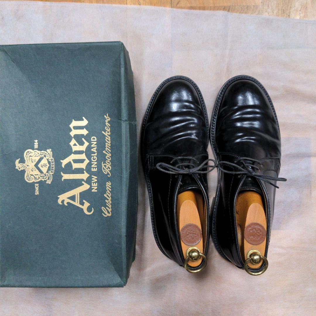 オールデンコードバン　黒チェッカブーツ　サイズUS8D