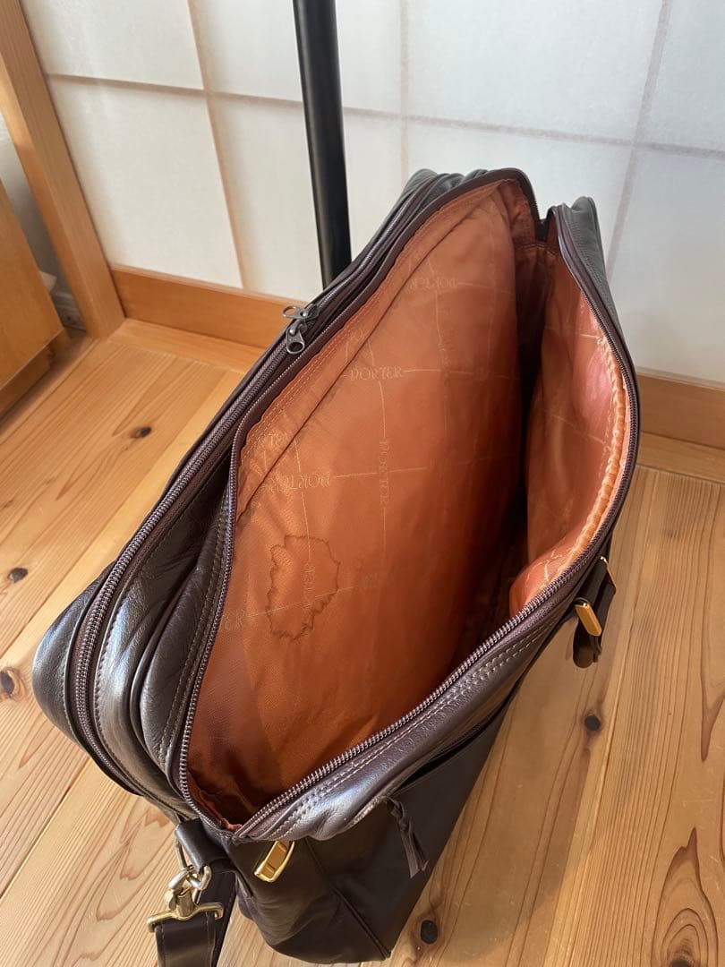 【Porter】吉田カバン ブラウンレザー 2way ボストンバッグ