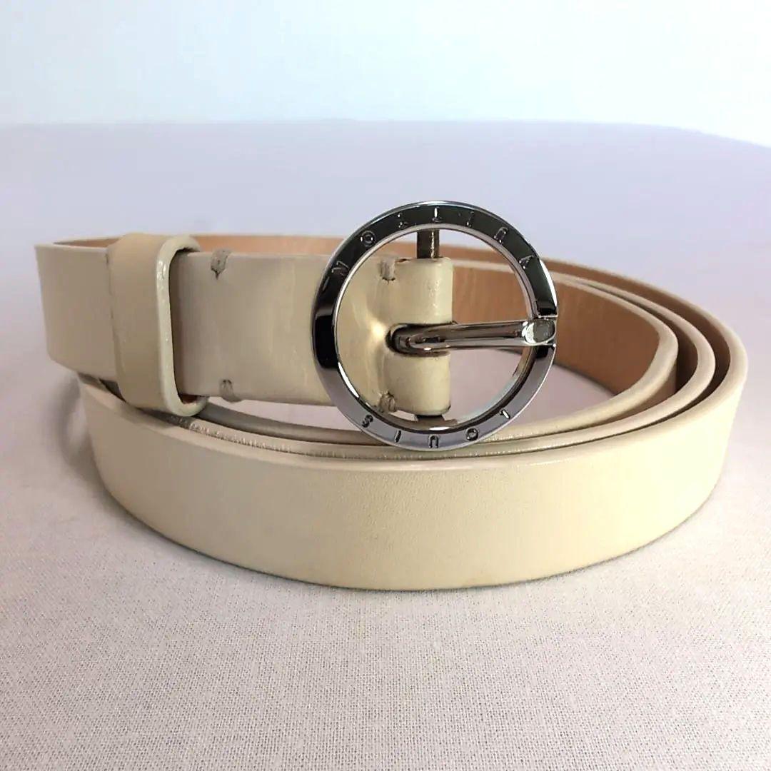 LV サークルロゴ ベルト 白 幅2cm 88cm±5 L相当 ゴルフ向き117