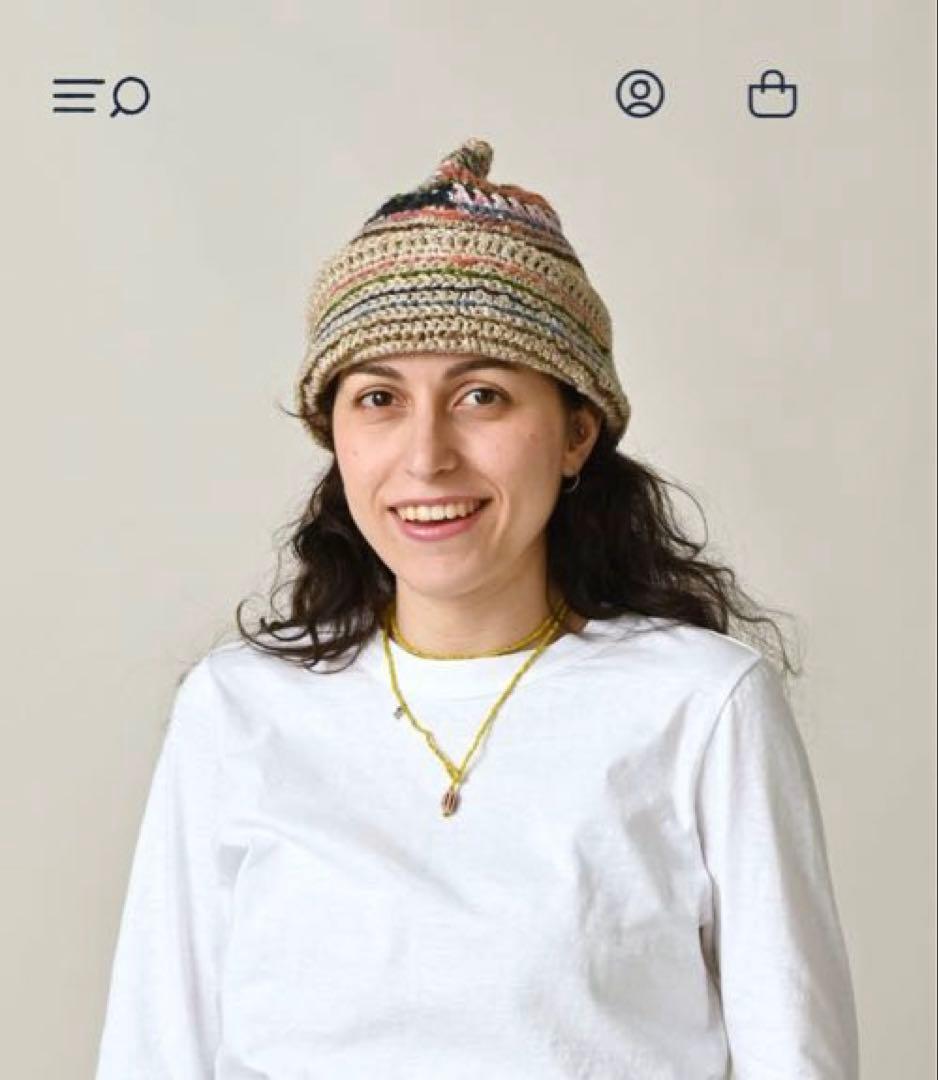 45R 2026年1月購入　ラグ編みリネンのニットキャップ