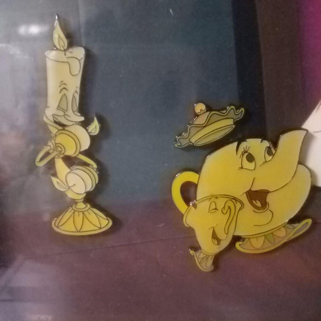 メル17791 ディズニー 美女と野獣10周年記念 額装ピンセット レア