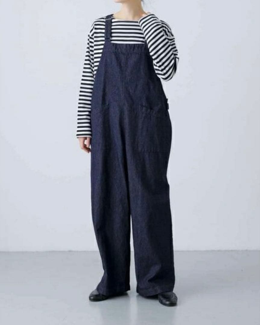 バッククロスサロペット／かぐれ（kagure） インディゴブルー