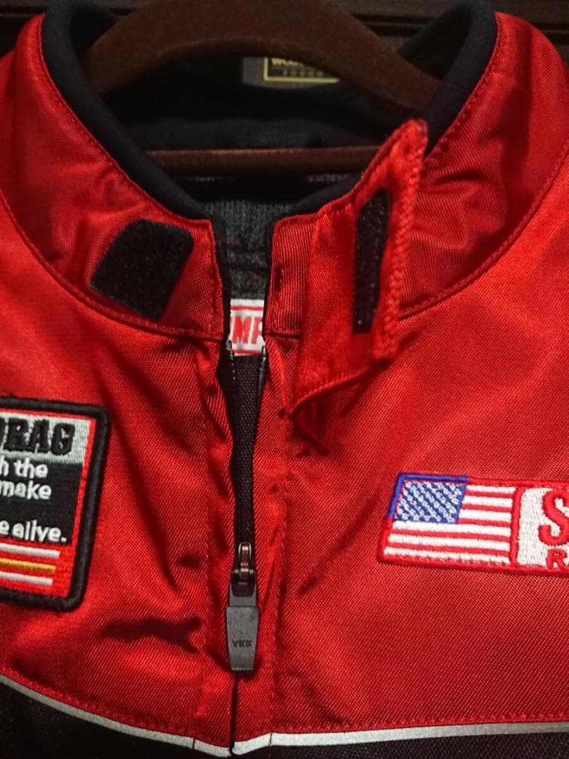 値下 SIMPSON ライディングジャケット 冬用インナー付き レッド/ブラック